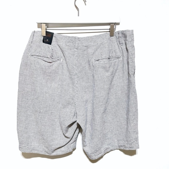 14th & Union Casual Slim Fit Checkered Bermuda Shorts Linen Blend Cotton Size 36 - Picture 13 of 13